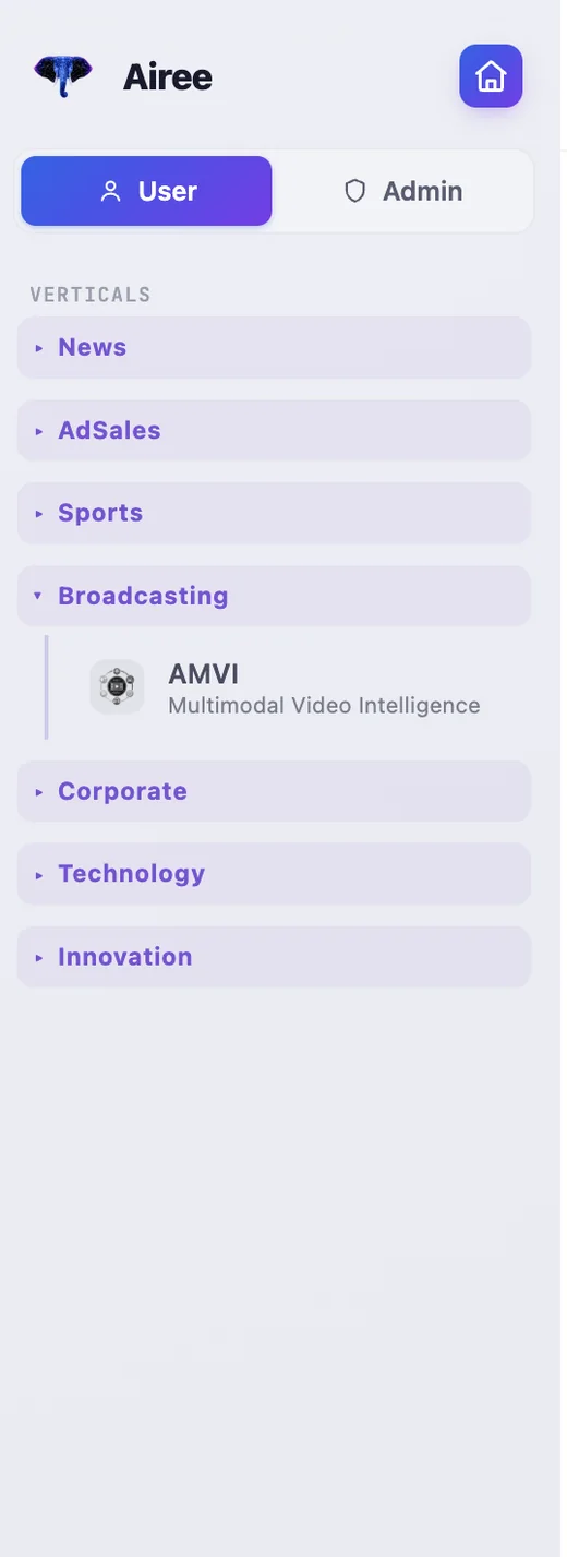 Airee Broadcasting vertical in the product