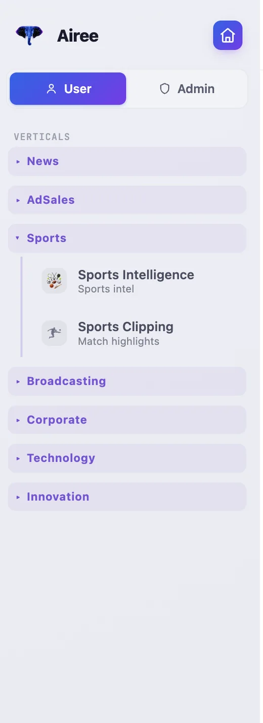 Airee Sports vertical in the product